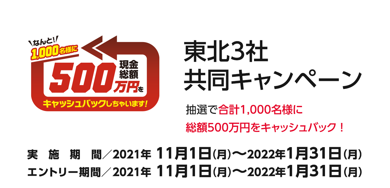 東北3社共同キャンペーン（2021/11/1〜1/31）