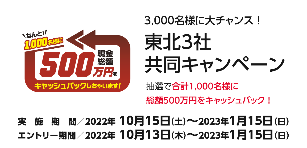 東北3社共同キャンペーン（2022/10/15〜2023/1/15）