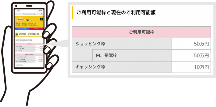 ご利用可能枠をご確認ください